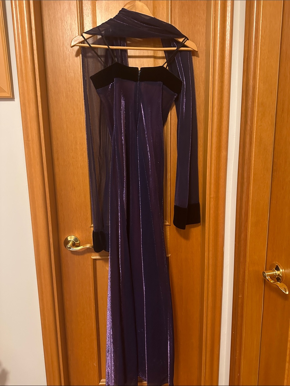 Elegant Evening Gown with Sheer Overlay size 6 - Picture 3 of 4